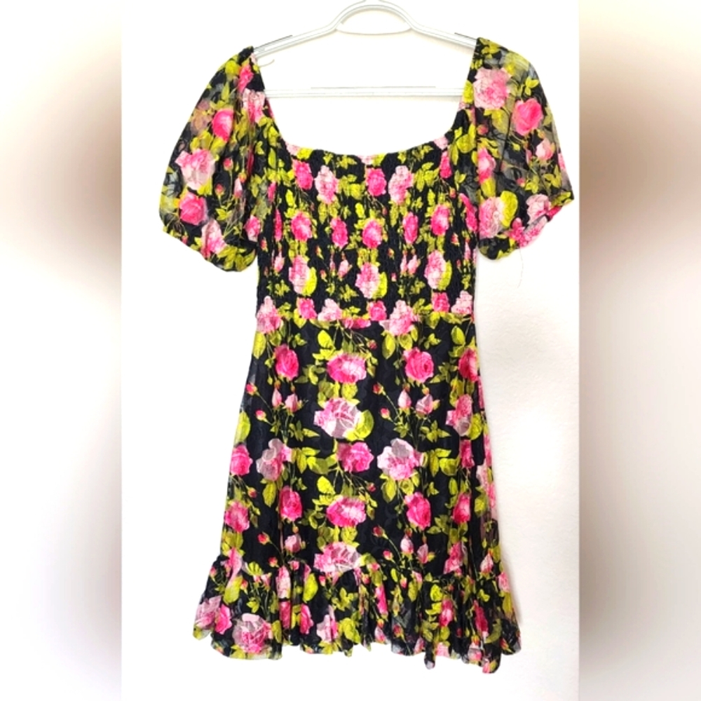 Betsey Johnson Women's Mini Lace Rose Floral Dress.  Size S - Picture 3 of 11